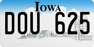 IA license plate DOU625