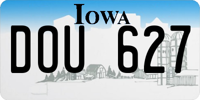 IA license plate DOU627