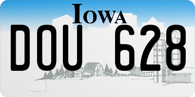 IA license plate DOU628