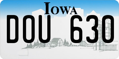 IA license plate DOU630