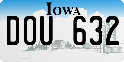 IA license plate DOU632