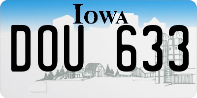 IA license plate DOU633
