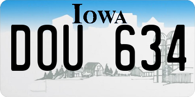 IA license plate DOU634
