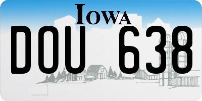 IA license plate DOU638