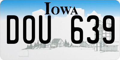IA license plate DOU639