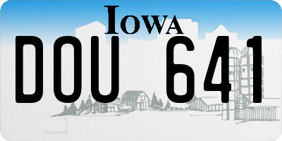 IA license plate DOU641