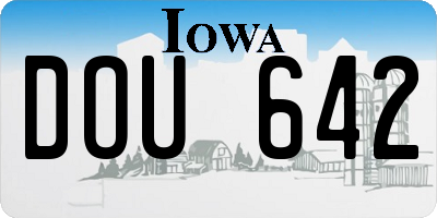 IA license plate DOU642