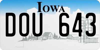 IA license plate DOU643