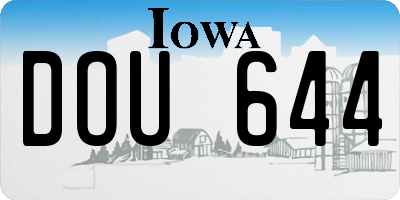 IA license plate DOU644