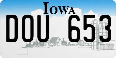 IA license plate DOU653