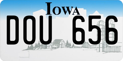 IA license plate DOU656