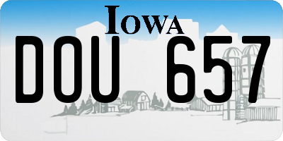 IA license plate DOU657