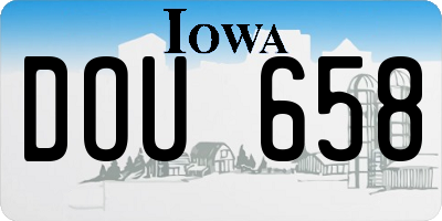 IA license plate DOU658