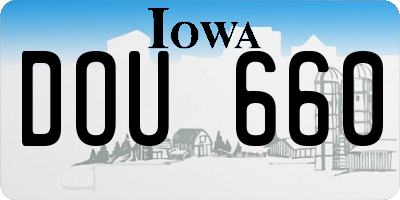 IA license plate DOU660