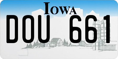 IA license plate DOU661