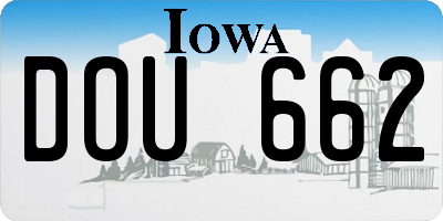 IA license plate DOU662
