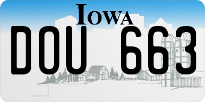 IA license plate DOU663