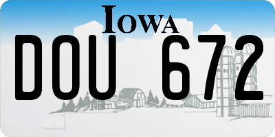 IA license plate DOU672