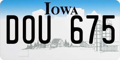 IA license plate DOU675