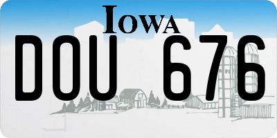 IA license plate DOU676