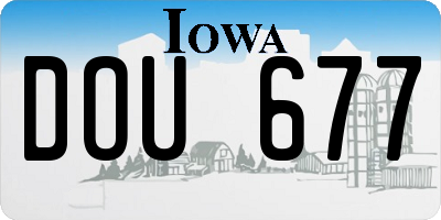IA license plate DOU677