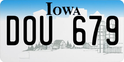 IA license plate DOU679