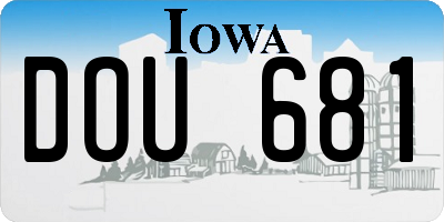 IA license plate DOU681