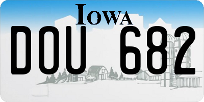 IA license plate DOU682