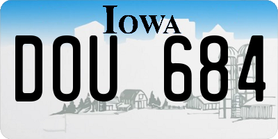 IA license plate DOU684