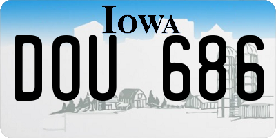 IA license plate DOU686