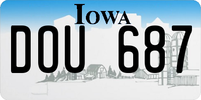 IA license plate DOU687