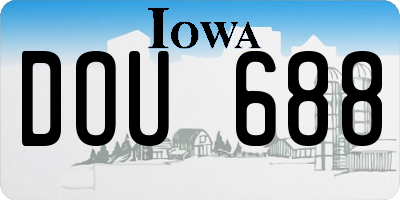 IA license plate DOU688