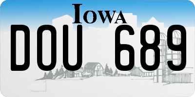 IA license plate DOU689