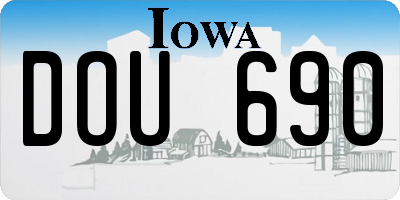 IA license plate DOU690