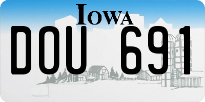 IA license plate DOU691