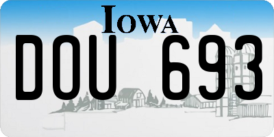 IA license plate DOU693