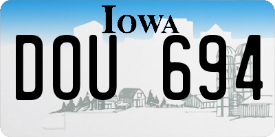 IA license plate DOU694