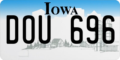 IA license plate DOU696