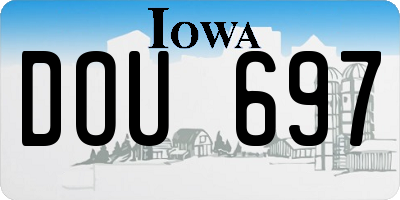 IA license plate DOU697