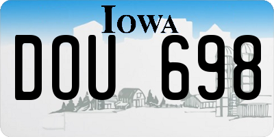 IA license plate DOU698