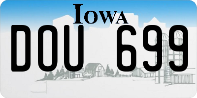 IA license plate DOU699