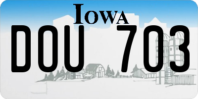 IA license plate DOU703