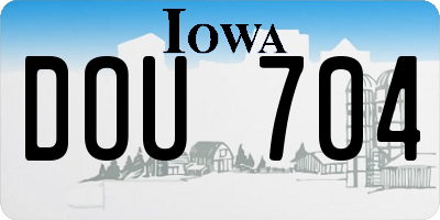 IA license plate DOU704
