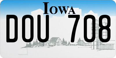 IA license plate DOU708