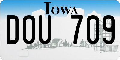 IA license plate DOU709