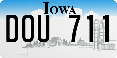 IA license plate DOU711