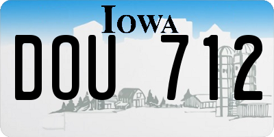 IA license plate DOU712
