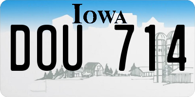 IA license plate DOU714