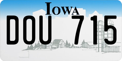 IA license plate DOU715