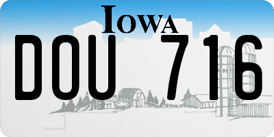 IA license plate DOU716